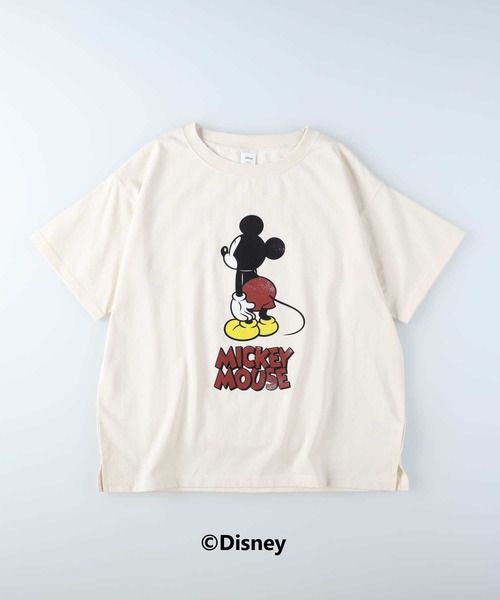 Disney（ディズニー）の「ミッキープリントＴシャツ（Tシャツ/カットソー・レディース・ホワイト/オレンジ/ダークグレー・M/L）」の7枚目の写真