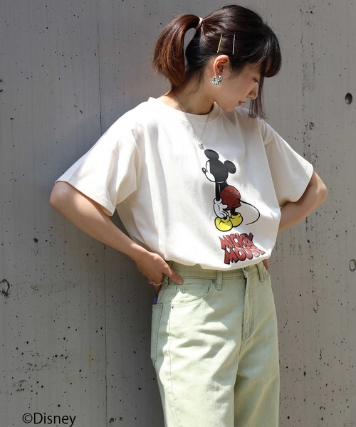 Disney（ディズニー）の「ミッキープリントＴシャツ（Tシャツ/カットソー・レディース・ホワイト/オレンジ/ダークグレー・M/L）」の15枚目の写真