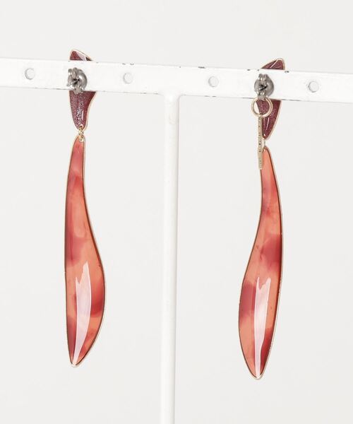 The Rule(ザルール)の「The Rule ザルール:Veronica pierced earring:リーフ型 ベロニカピアス(ピアス(両耳用)・レディース・ブラック/ベージュ/レッド/ゴールド/グリーン・FREE)」の14枚目の写真