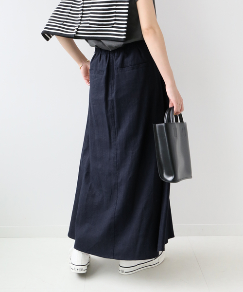 JOURNAL STANDARD relume（ジャーナルスタンダード　レリューム）の「リネンコットンヘリンボンフレアスカート（スカート・レディース・キャメル/ネイビー/アイボリー・36/38）」の8枚目の写真
