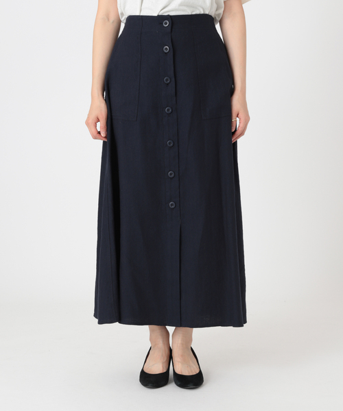 JOURNAL STANDARD relume（ジャーナルスタンダード　レリューム）の「リネンコットンヘリンボンフレアスカート（スカート・レディース・キャメル/ネイビー/アイボリー・36/38）」の9枚目の写真