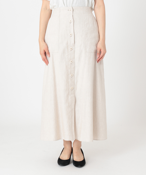 JOURNAL STANDARD relume（ジャーナルスタンダード　レリューム）の「リネンコットンヘリンボンフレアスカート（スカート・レディース・キャメル/ネイビー/アイボリー・36/38）」の22枚目の写真