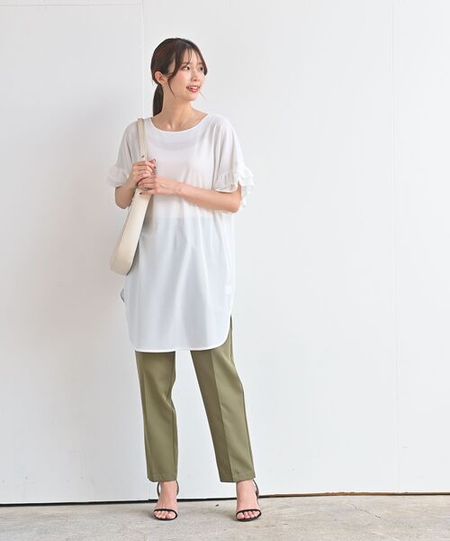 rps（アールピーエス）の「ダブルフリル袖チュニック（チュニック・レディース・チャコールグレー/ブラック/オフホワイト/ライトベージュ・M）」の22枚目の写真