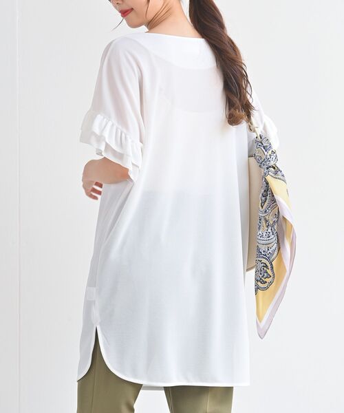 rps（アールピーエス）の「ダブルフリル袖チュニック（チュニック・レディース・チャコールグレー/ブラック/オフホワイト/ライトベージュ・M）」の5枚目の写真