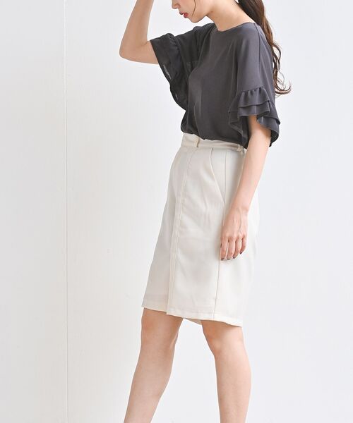 rps（アールピーエス）の「ダブルフリル袖チュニック（チュニック・レディース・チャコールグレー/ブラック/オフホワイト/ライトベージュ・M）」の18枚目の写真