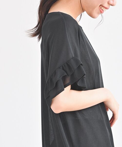 rps（アールピーエス）の「ダブルフリル袖チュニック（チュニック・レディース・チャコールグレー/ブラック/オフホワイト/ライトベージュ・M）」の15枚目の写真