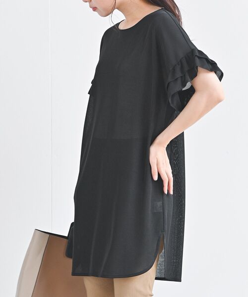 rps（アールピーエス）の「ダブルフリル袖チュニック（チュニック・レディース・チャコールグレー/ブラック/オフホワイト/ライトベージュ・M）」の11枚目の写真