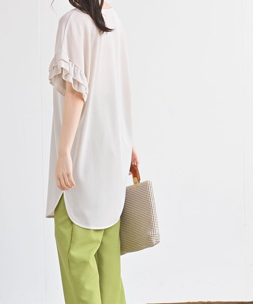 rps（アールピーエス）の「ダブルフリル袖チュニック（チュニック・レディース・チャコールグレー/ブラック/オフホワイト/ライトベージュ・M）」の20枚目の写真