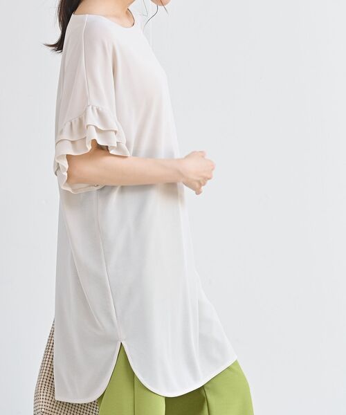 rps（アールピーエス）の「ダブルフリル袖チュニック（チュニック・レディース・チャコールグレー/ブラック/オフホワイト/ライトベージュ・M）」の16枚目の写真