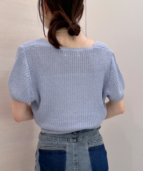 solleim（ソルレム）の「ケーブルクロップドニットカーディガン（カーディガン/ボレロ・レディース・オフホワイト/ブルー・M）」の16枚目の写真