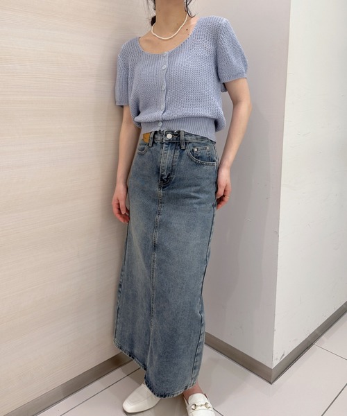 solleim（ソルレム）の「ケーブルクロップドニットカーディガン（カーディガン/ボレロ・レディース・オフホワイト/ブルー・M）」の13枚目の写真