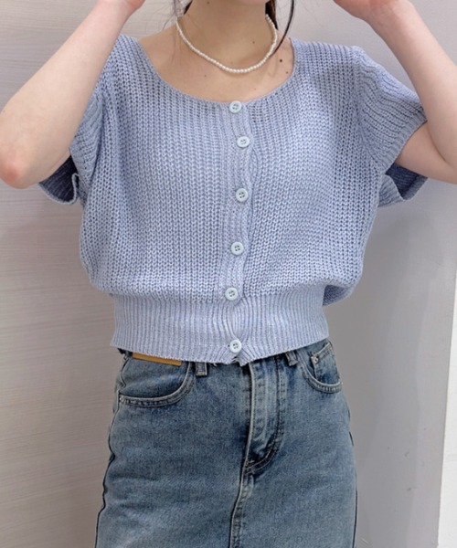 solleim（ソルレム）の「ケーブルクロップドニットカーディガン（カーディガン/ボレロ・レディース・オフホワイト/ブルー・M）」の15枚目の写真