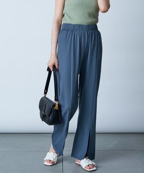 MAISON BREEZE（メゾンブリーズ）の「【MAISON BREEZE】ウエストゴムフロント裾スリットパンツ SCCH154（その他パンツ・レディース・ピンク/グリーン/ブラック/グレー・3/4）」の3枚目の写真