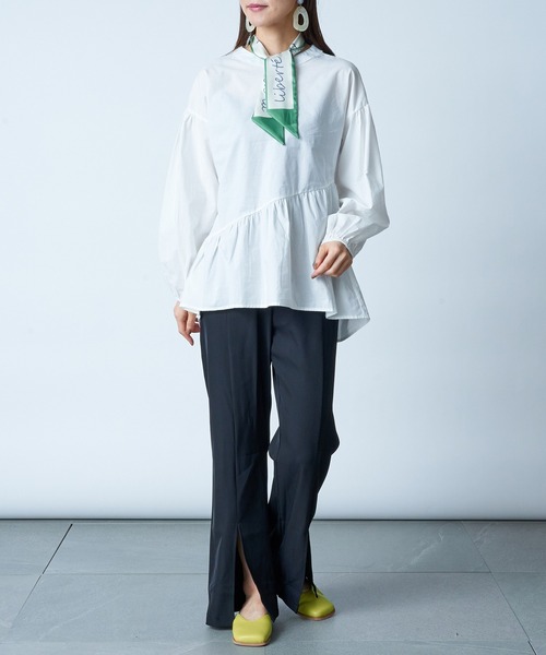 MAISON BREEZE（メゾンブリーズ）の「【MAISON BREEZE】ウエストゴムフロント裾スリットパンツ SCCH154（その他パンツ・レディース・ピンク/グリーン/ブラック/グレー・3/4）」の5枚目の写真