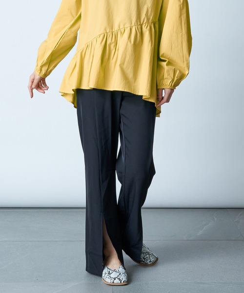 MAISON BREEZE（メゾンブリーズ）の「【MAISON BREEZE】ウエストゴムフロント裾スリットパンツ SCCH154（その他パンツ・レディース・ピンク/グリーン/ブラック/グレー・3/4）」の10枚目の写真