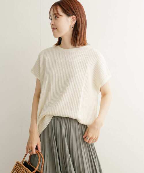 URBAN RESEARCH DOORS（アーバンリサーチドアーズ）の「針抜きサーマルフレンチスリーブ（Tシャツ/カットソー・レディース・チャコールグレー/オフホワイト/グリーン系その他・MEDIUM）」の4枚目の写真