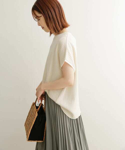 URBAN RESEARCH DOORS（アーバンリサーチドアーズ）の「針抜きサーマルフレンチスリーブ（Tシャツ/カットソー・レディース・チャコールグレー/オフホワイト/グリーン系その他・MEDIUM）」の8枚目の写真