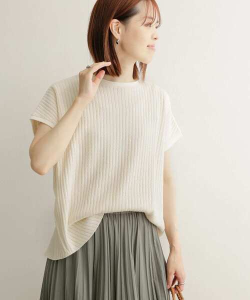 URBAN RESEARCH DOORS（アーバンリサーチドアーズ）の「針抜きサーマルフレンチスリーブ（Tシャツ/カットソー・レディース・チャコールグレー/オフホワイト/グリーン系その他・MEDIUM）」の11枚目の写真