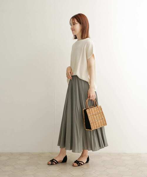 URBAN RESEARCH DOORS（アーバンリサーチドアーズ）の「針抜きサーマルフレンチスリーブ（Tシャツ/カットソー・レディース・チャコールグレー/オフホワイト/グリーン系その他・MEDIUM）」の15枚目の写真