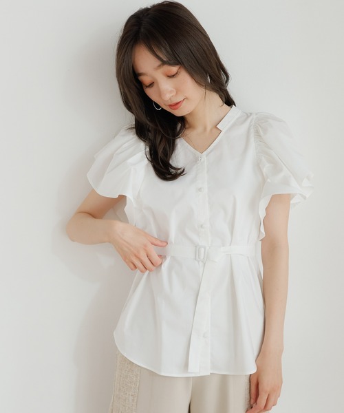LADYMADE(レディメイド)の「ボリュームフレアスリーブブラウス(シャツ/ブラウス・レディース・ブラウン/その他1/オフホワイト・FREE)」の2枚目の写真