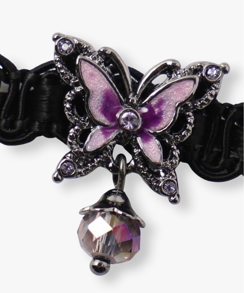 ANNA SUI(アナスイ)の「蝶モチーフ チョーカー(チョーカー・レディース・パープル・30cm)」の2枚目の写真