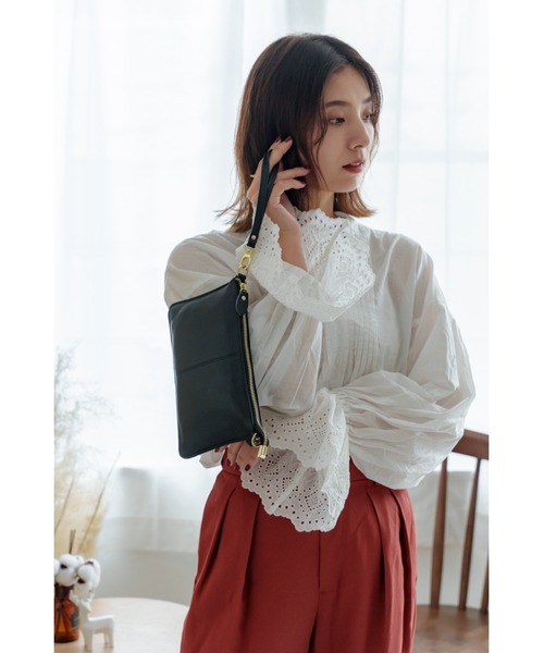 DEVICE(デバイス)の「本革 スリムミニ トート ショルダーバッグ サコッシュ ミニバッグ(ショルダーバッグ・レディース・ブラック/イエロー/キャメル/ライトグレー・FREE)」の18枚目の写真