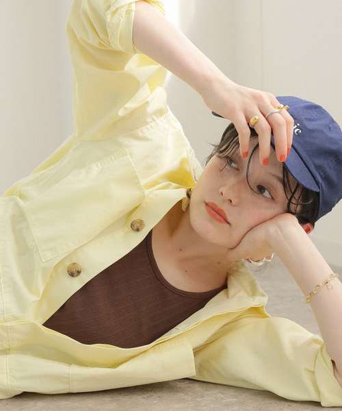 Spick & Span（スピックアンドスパン）の「コットンツイルガーメントダイAO（つなぎ/オールインワン・レディース・カーキ/イエロー・FREE）」の13枚目の写真