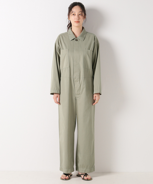 Spick & Span（スピックアンドスパン）の「コットンツイルガーメントダイAO（つなぎ/オールインワン・レディース・カーキ/イエロー・FREE）」の8枚目の写真