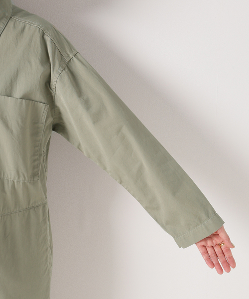 Spick & Span（スピックアンドスパン）の「コットンツイルガーメントダイAO（つなぎ/オールインワン・レディース・カーキ/イエロー・FREE）」の14枚目の写真