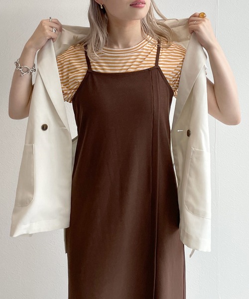 w closet（ダブルクローゼット）の「クルーネックノースリーブTシャツ（Tシャツ/カットソー・レディース・ホワイト×イエロー/ホワイト×ピンク/ホワイト×ブルー/グリーン系その他・FREE）」の11枚目の写真