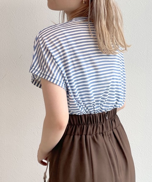 w closet（ダブルクローゼット）の「クルーネックノースリーブTシャツ（Tシャツ/カットソー・レディース・ホワイト×イエロー/ホワイト×ピンク/ホワイト×ブルー/グリーン系その他・FREE）」の8枚目の写真