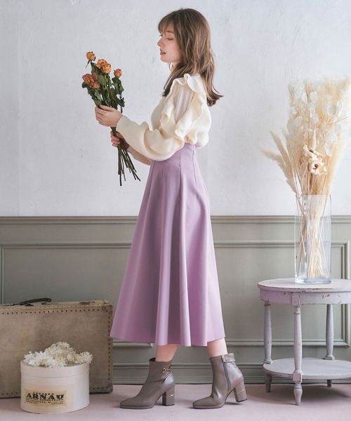 NOELA（ノエラ）の「ボンディングフレアスカート（スカート・レディース・ラベンダー/サックスブルー/ベージュ・M/S）」の13枚目の写真