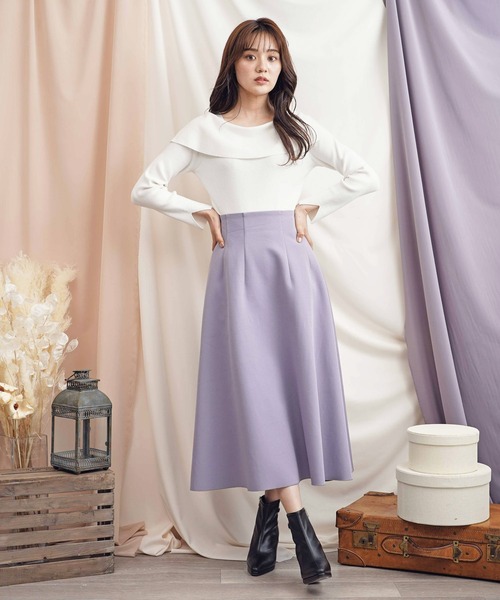 NOELA（ノエラ）の「ボンディングフレアスカート（スカート・レディース・ラベンダー/サックスブルー/ベージュ・M/S）」の15枚目の写真