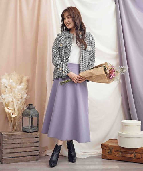 NOELA（ノエラ）の「ボンディングフレアスカート（スカート・レディース・ラベンダー/サックスブルー/ベージュ・M/S）」の5枚目の写真