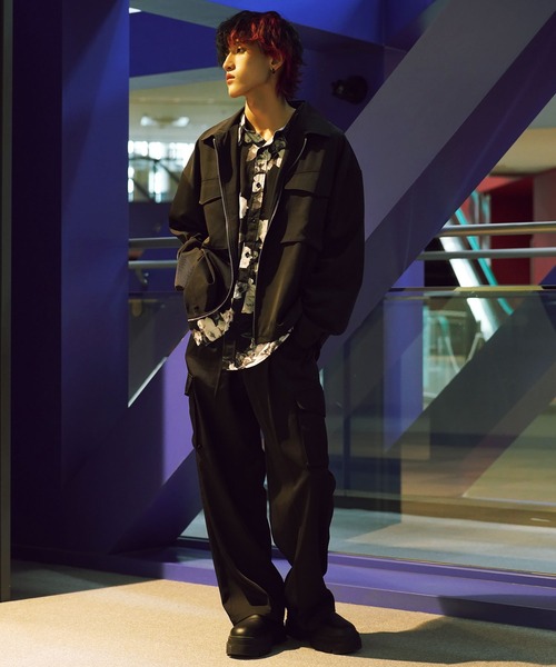 G.O.C（ジーオーシー）の「タック ワイド カーゴ トラウザー（カーゴパンツ・メンズ・オフホワイト/ブルー/ブラック・MEDIUM/LARGE）」の5枚目の写真