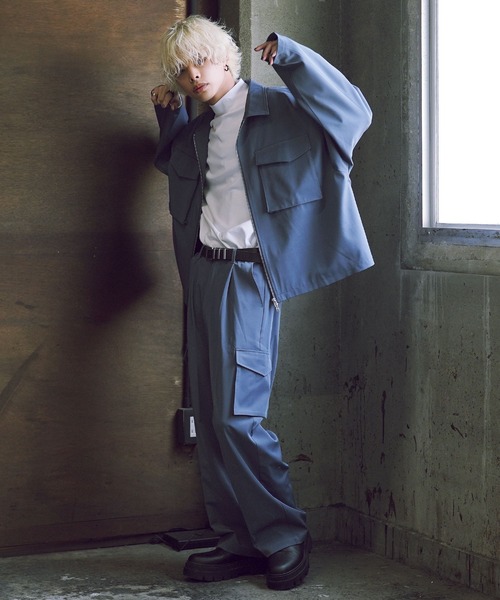 G.O.C（ジーオーシー）の「タック ワイド カーゴ トラウザー（カーゴパンツ・メンズ・オフホワイト/ブルー/ブラック・MEDIUM/LARGE）」の15枚目の写真