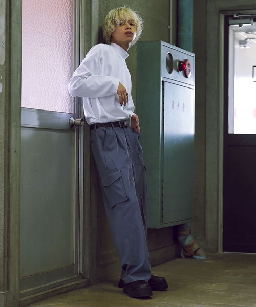 G.O.C（ジーオーシー）の「タック ワイド カーゴ トラウザー（カーゴパンツ・メンズ・オフホワイト/ブルー/ブラック・MEDIUM/LARGE）」の17枚目の写真