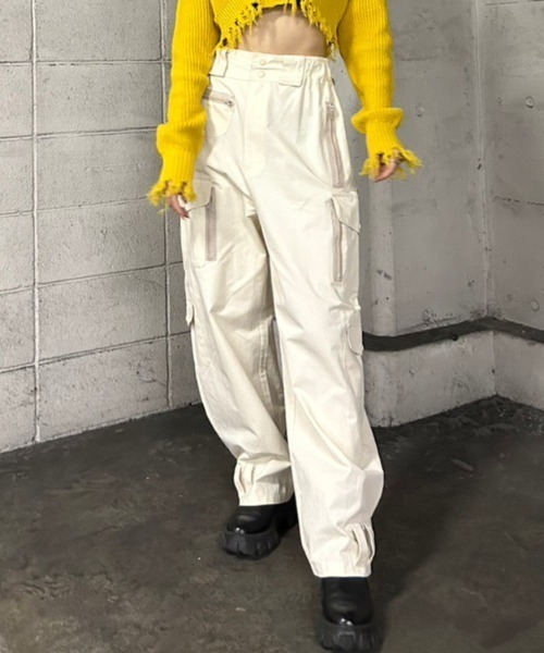 FIG&VIPER（フィグアンドバイパー）の「ミリタリーカーゴパンツ（カーゴパンツ・レディース・アイボリー・S/M）」の9枚目の写真