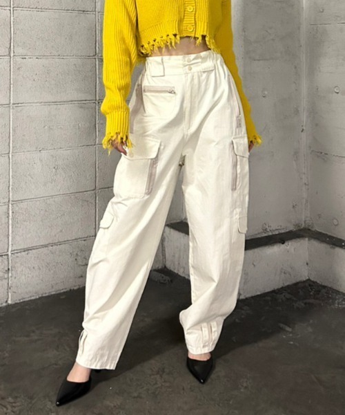 FIG&VIPER（フィグアンドバイパー）の「ミリタリーカーゴパンツ（カーゴパンツ・レディース・アイボリー・S/M）」の10枚目の写真