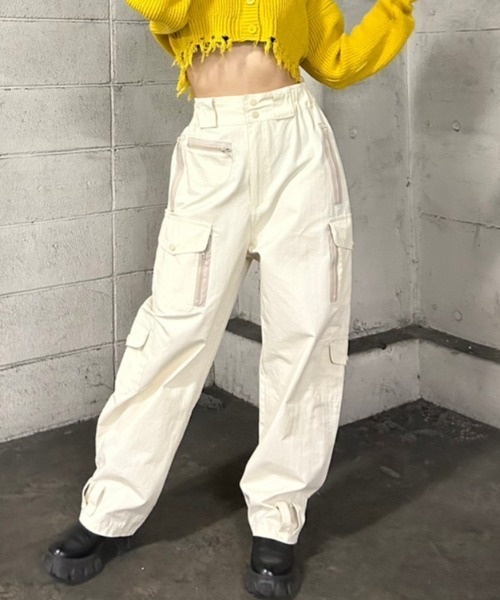 FIG&VIPER（フィグアンドバイパー）の「ミリタリーカーゴパンツ（カーゴパンツ・レディース・アイボリー・S/M）」の22枚目の写真