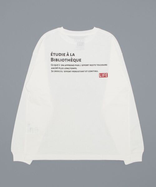 LOWRYS FARM（ローリーズファーム）の「ＬＩＦＥ　ロンＴ　163154（Tシャツ/カットソー・レディース・ホワイト/グレー/オフホワイト・FREE）」の4枚目の写真