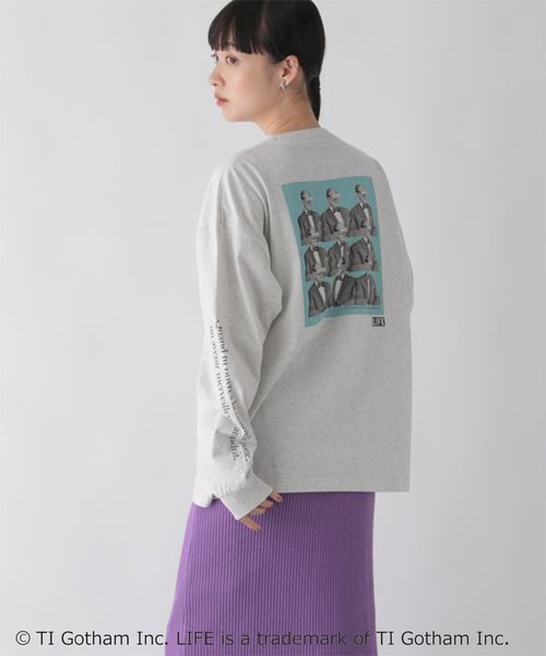 LOWRYS FARM（ローリーズファーム）の「ＬＩＦＥ　ロンＴ　163154（Tシャツ/カットソー・レディース・ホワイト/グレー/オフホワイト・FREE）」の3枚目の写真