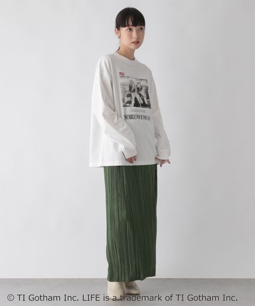 LOWRYS FARM（ローリーズファーム）の「ＬＩＦＥ　ロンＴ　163154（Tシャツ/カットソー・レディース・ホワイト/グレー/オフホワイト・FREE）」の9枚目の写真