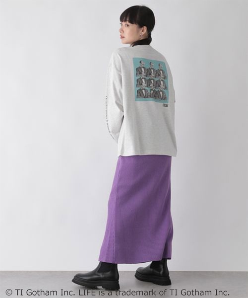 LOWRYS FARM（ローリーズファーム）の「ＬＩＦＥ　ロンＴ　163154（Tシャツ/カットソー・レディース・ホワイト/グレー/オフホワイト・FREE）」の12枚目の写真