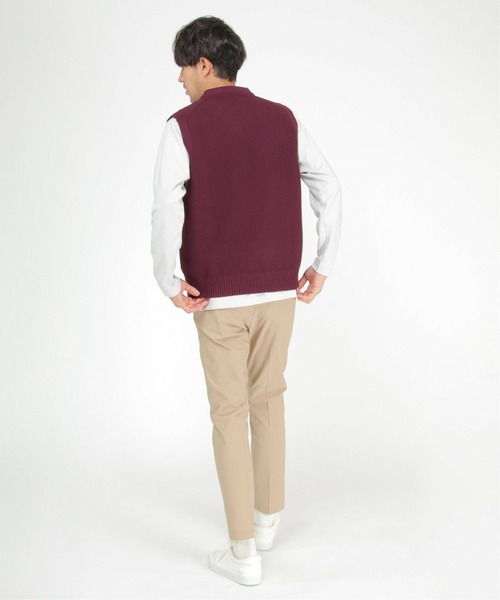 ikka（イッカ）の「ハイストレッチニットベスト（ベスト・メンズ・ベージュ/ブラック/ワイン・XL/S/L/M）」の17枚目の写真