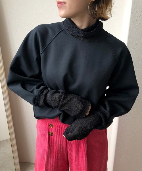 LHELBIE（レルビエ）の「レイヤードライクダンボールニットトップス（その他トップス・レディース・ブラック/ブルー/アイボリー/グレイッシュベージュ・M）」の2枚目の写真