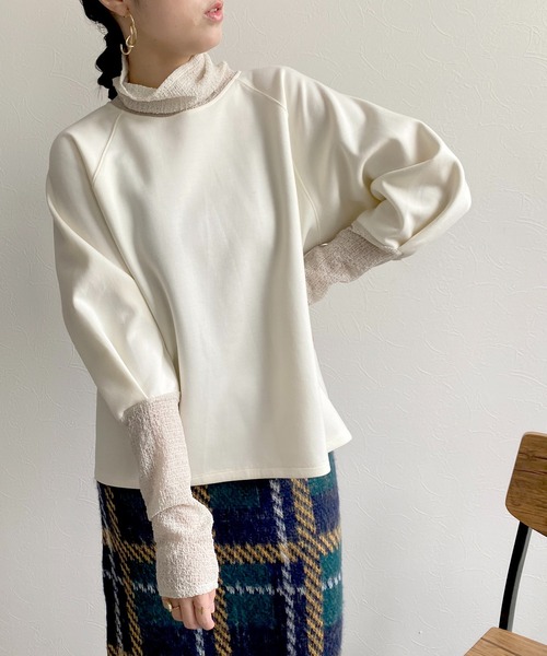 LHELBIE（レルビエ）の「レイヤードライクダンボールニットトップス（その他トップス・レディース・ブラック/ブルー/アイボリー/グレイッシュベージュ・M）」の17枚目の写真