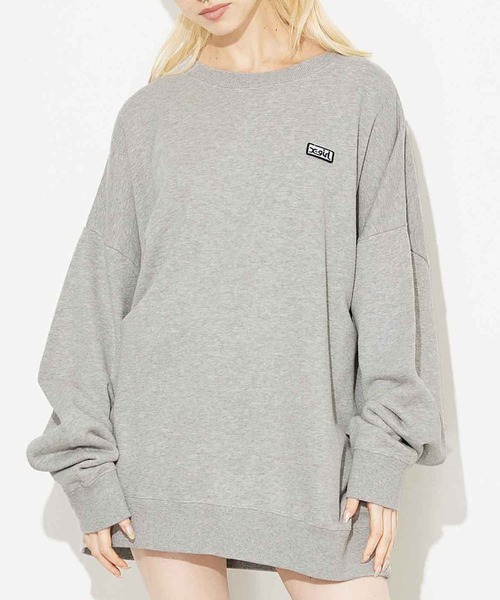 X-girl（エックスガール）の「BOX LOGO CREW SWEAT TOP（スウェット・レディース・ホワイト/ブラック/アッシュ・S/M/L/XL）」の21枚目の写真