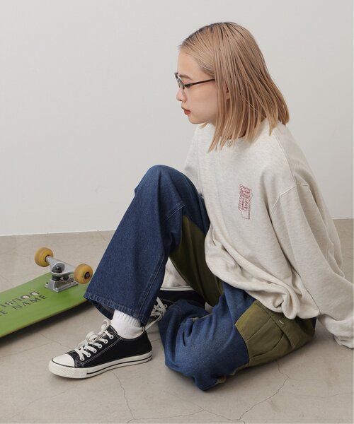 DOUBLE NAME（ダブルネーム）の「カーゴドッキングデニムストレートパンツ（その他パンツ・レディース・インディゴブルー/ブラック・FREE）」の6枚目の写真