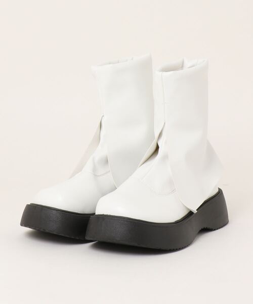 minsobi ミンソビ DRESS VOLUME フード付き ダブルライダー アシンメトリー シャーリングタイトスカート ミニスカート